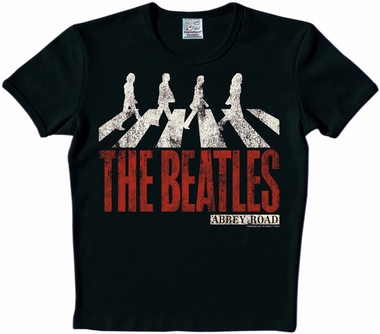 Logoshirt - The Beatles - Vintage Abbey Road Shirt Schwarz