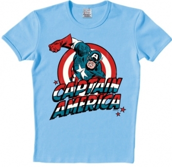 Logoshirt - Captain America Shirt - Marvel - Hellblau
