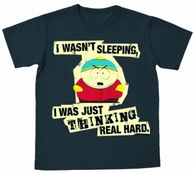 Logoshirt - South Park Cartman Thinking Shirt - Graphite
