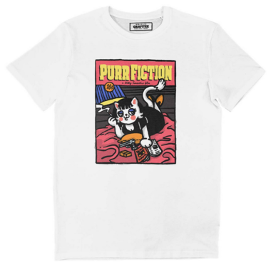 Purr Fiction T-Shirt - Pulp Fiction Movie Print T-Shirt
