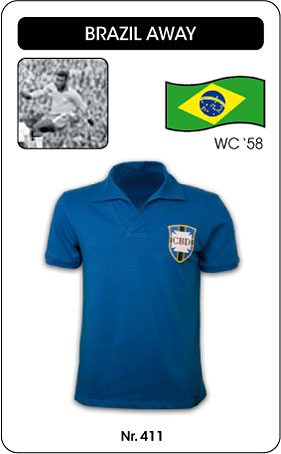 Brasilien Retro Trikot Blau Ausw�rts