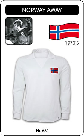 Norwegen Retro Trikot Langarm Weiss