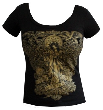Girl Shirt - Glauben Heisst Nix Wissen - Schwarz Gold