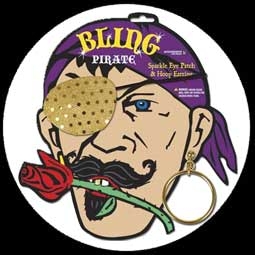 Augenklappe Pirat Bling Bling mit Ohrring - Klicken f�r gr�ssere Ansicht