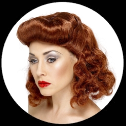 Pin Up Girl Per�cke Rotbraun - Klicken f�r gr�ssere Ansicht