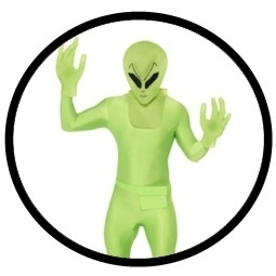 Alien Kostüm - Bodysuit - Ausserirdischer Grün Ganzkörper - Klicken für grössere Ansicht