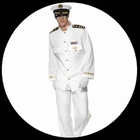 Kapitän Kostüm weiß -  Navy Offizier Captain