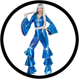 Disco Lady Dancing Dream blau 70er Jahre - Klicken fr grssere Ansicht