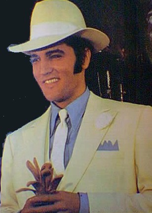Elvis Presley - Gentleman, weisser Anzug, Hut