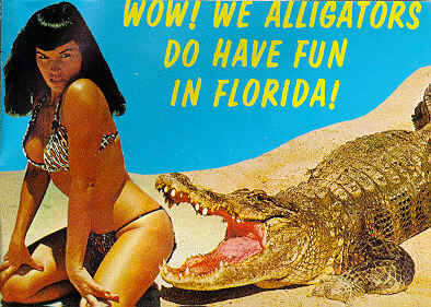 Bettie Page - Mit Alligator