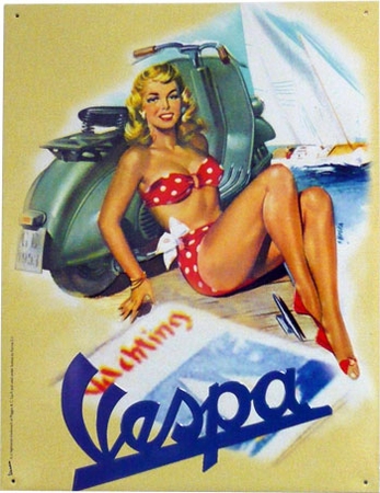 Vespa Blechschild Strand