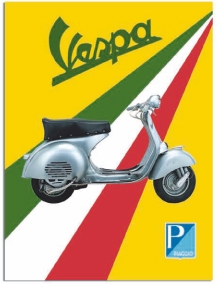 Vespa Blechschild Tricolore Italenische Flagge