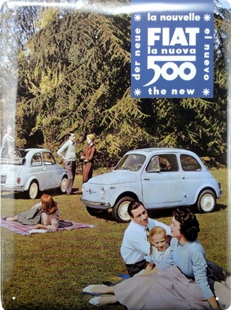 Fiat 500 Blechschild - Der Neue