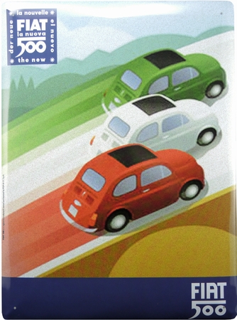 Fiat 500 Blechschild Tricolore