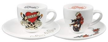 Espresso Tasse Ed Hardy 2er Set - Tattoo Flash