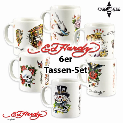 TASSEN - ED HARDY 6er Set
