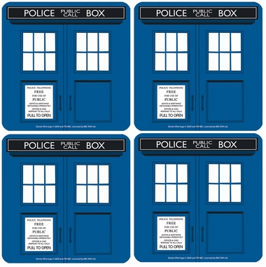 Untersetzer 4er Set - Doctor Who (Dr. Who - Tardis)