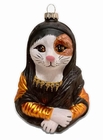 Calico Kitty Cat Mona Lisa Glass Weihnachtskugel