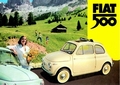 Fiat 500 Blechschild - Berge