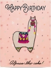 Happy Birthday - Alpaca - Patch & Card