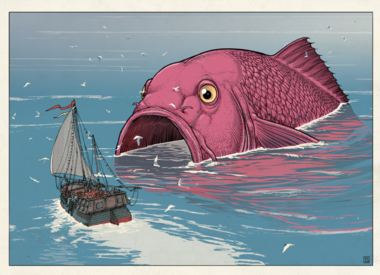 Sindbad Fish and Ship - Poster - von Jared Muralt