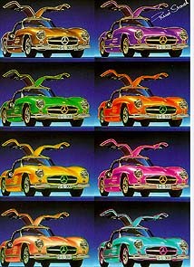 Mercedes Benz 300 SL Warhol, MB W 198, Ren Staud Poster