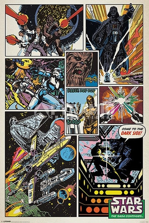 Star Wars Poster Retro Comic Collage