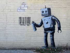 Banksy Kunstdruck Roboter