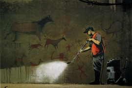 Banksy Kunstdruck Strassenreiniger