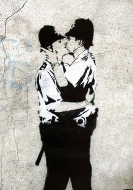 Banksy Poster Kissing Policeman