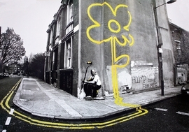 Banksy Poster Pollard Street Gelbe Blume