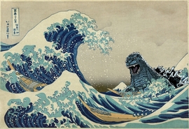 Godzilla vs. The Great Wave Poster