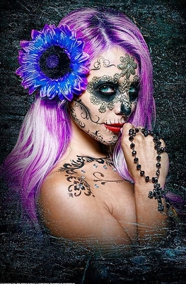 Violet Poster Daveed Benito Da de los Muertos