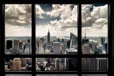 New York Skyline Fenster  - Poster