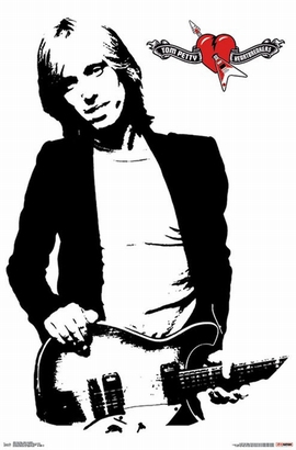 Tom Petty Poster Black and White