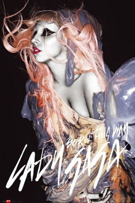 Lady Gaga Poster Grunge Orange