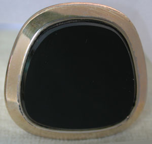 Silber massiv goldplattiert m. Onix