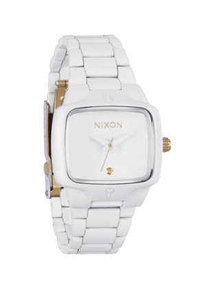 The Small Player - All White / Gold - Nixon Uhr