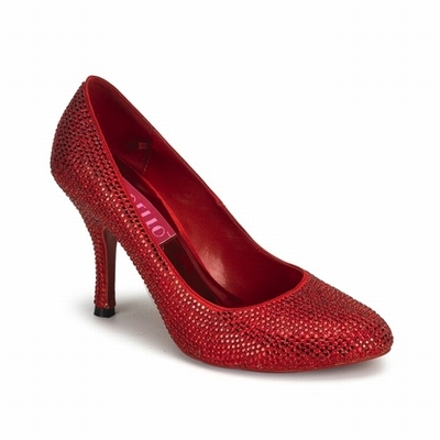 VIOLETTE-14R - Red Rhinestone Pump / Ruby Slippers