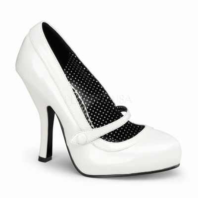 CUTIEPIE-02 - White Patent Mary Jane Pump