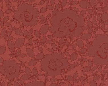 Tapete - Flock II - Dunkelrot - Rosen 