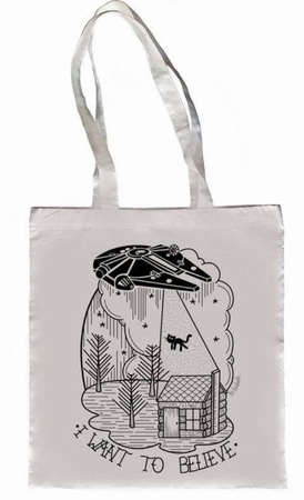 I Want To Believe Bag white by La Barbuda