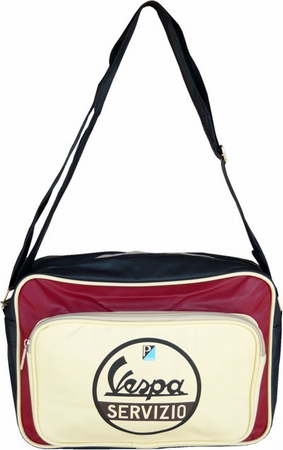 Vespa Schultertasche Servizio - rot-beige