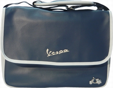 Vespa Schultertasche querformat - blau