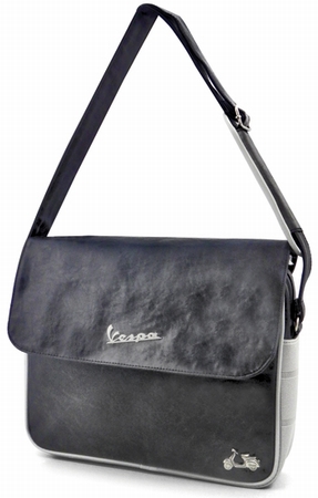 Vespa Schultertasche querformat - schwarz