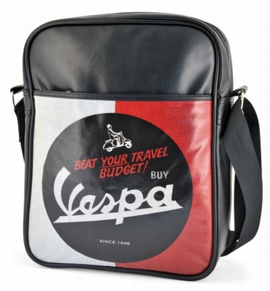 Vespa Schultertasche - Travel Budget schwarz