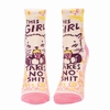 Girl Takes No Shit - Kurze Damensocken Blue Q