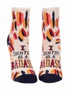 I Identify As A Badass - Kurze Damensocken Blue Q