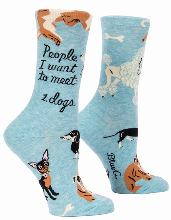 People I Want To Meet: Dogs - Damensocken Blue Q