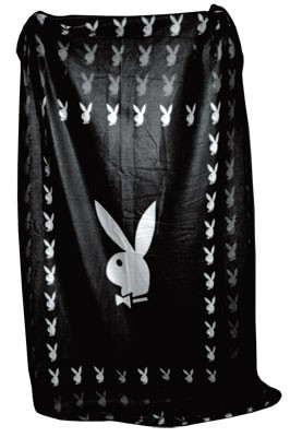 Playboy Fleece Decke - schwarz